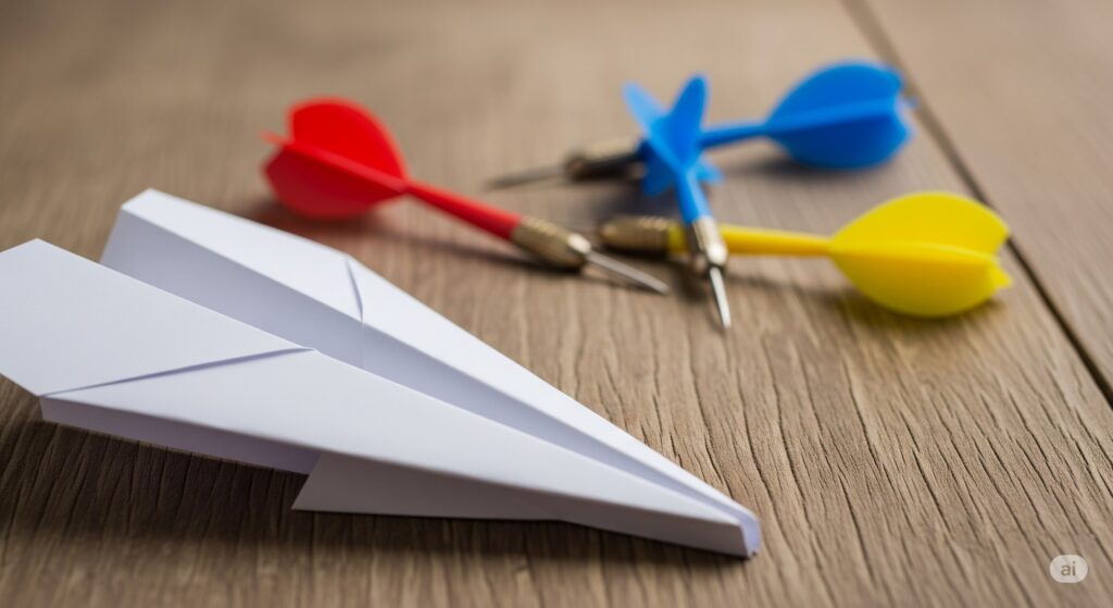 Darts are paper airplanes